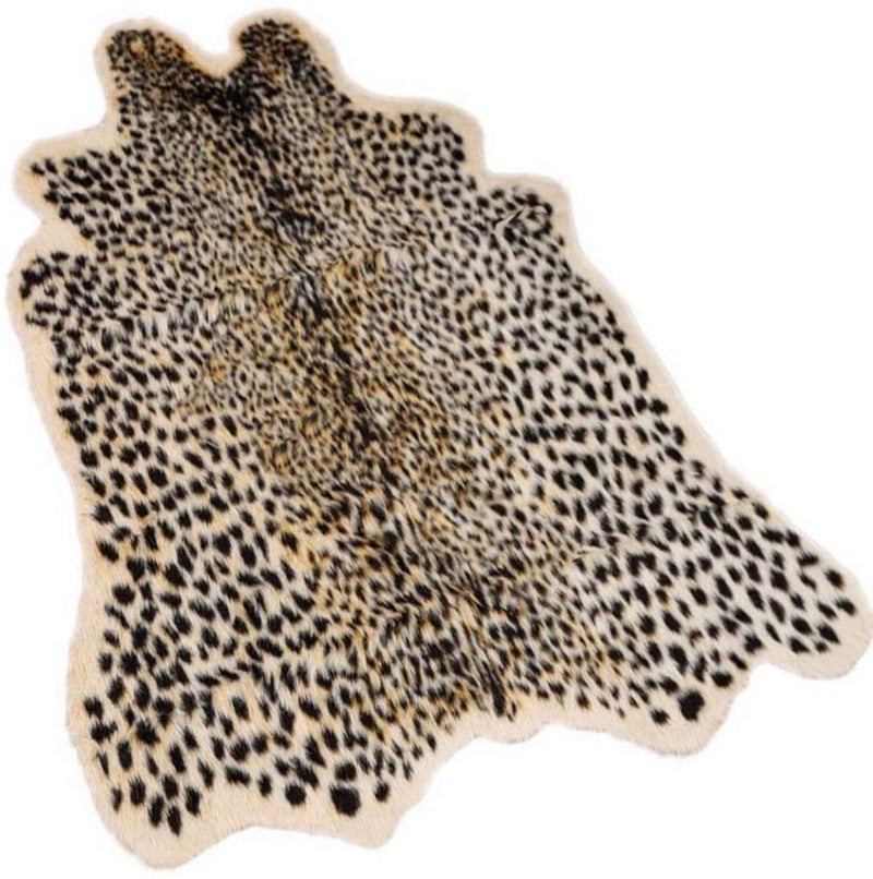 Asuprui Faux Cheetah Rug Animal Rug Leopard Print Faux Cowhide Area Rug Animal Print Cow Hide Rug for Kids Room 35 Width x 43 Length Inches - Image 1